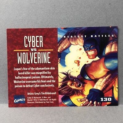 1995 Fleer Ultra Marvel X-Men CYBER vs WOLVERINE Greatest Battles