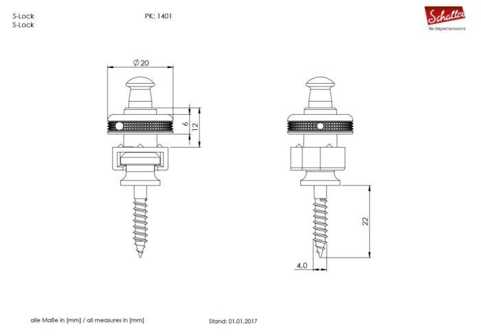 Schaller S-Locks strap lock/Security lock set, Black 14010401 - Image 4 of 4