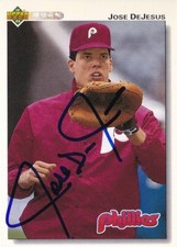 1992 Upper Deck #631 Jose DeJesus Philadelphia Phillies Signed Autographed