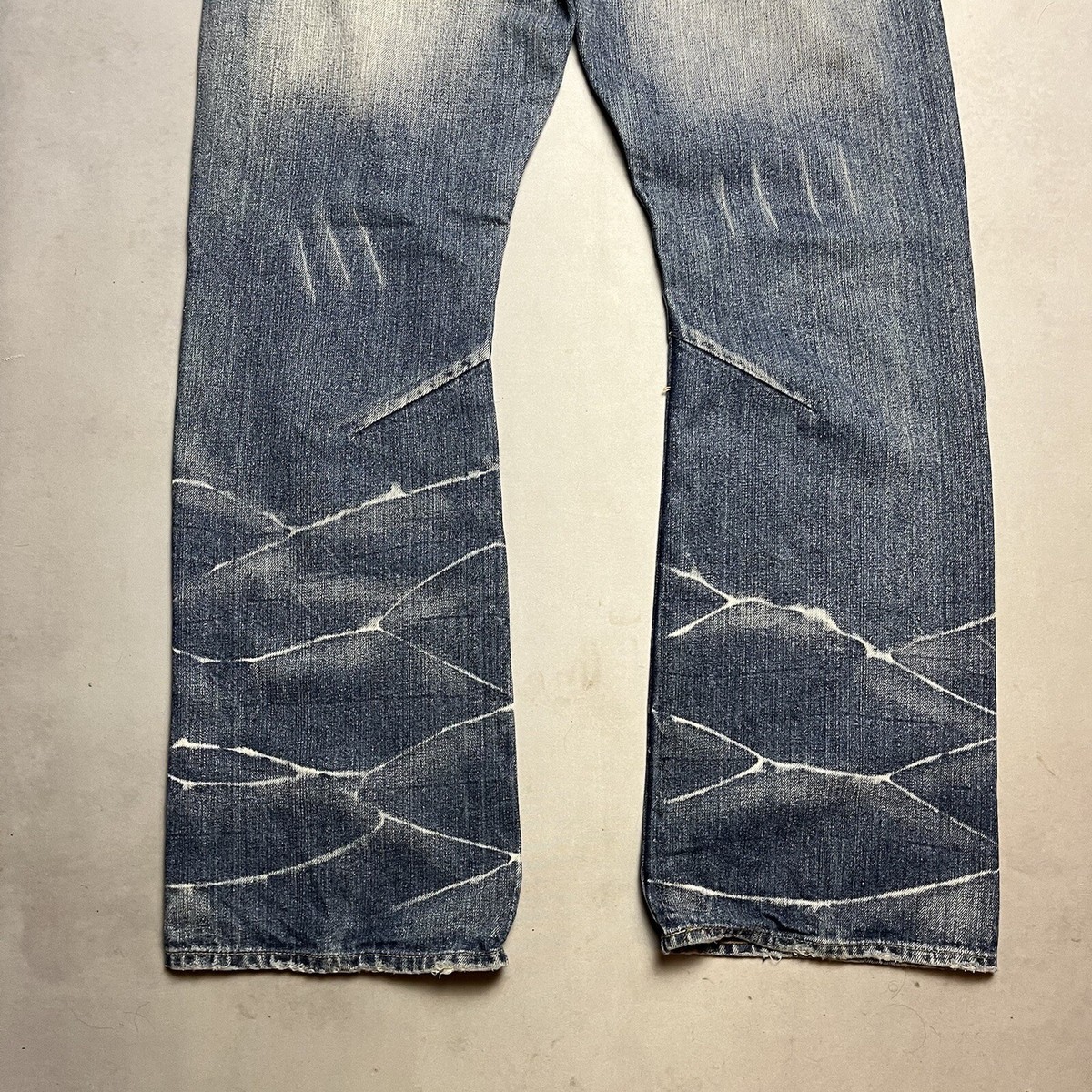 PRPS Japan Denim Blue Jeans Whiskers Hige Barracuda 32x32 | eBay
