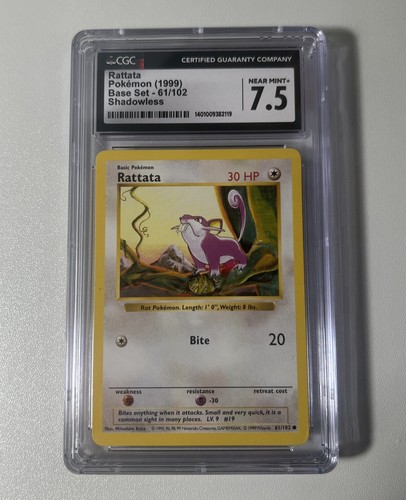 Rattata (Shadowless) graded CGC 7.5 for sale on eBay