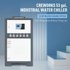 CREWORKS 22 HP 45KW Industrial Water Chiller 53gal for Laser Engraver Cutter CNC
