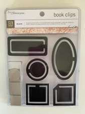 Basic Grey Black Metal Book Clips Scrapbooking Embellishment
