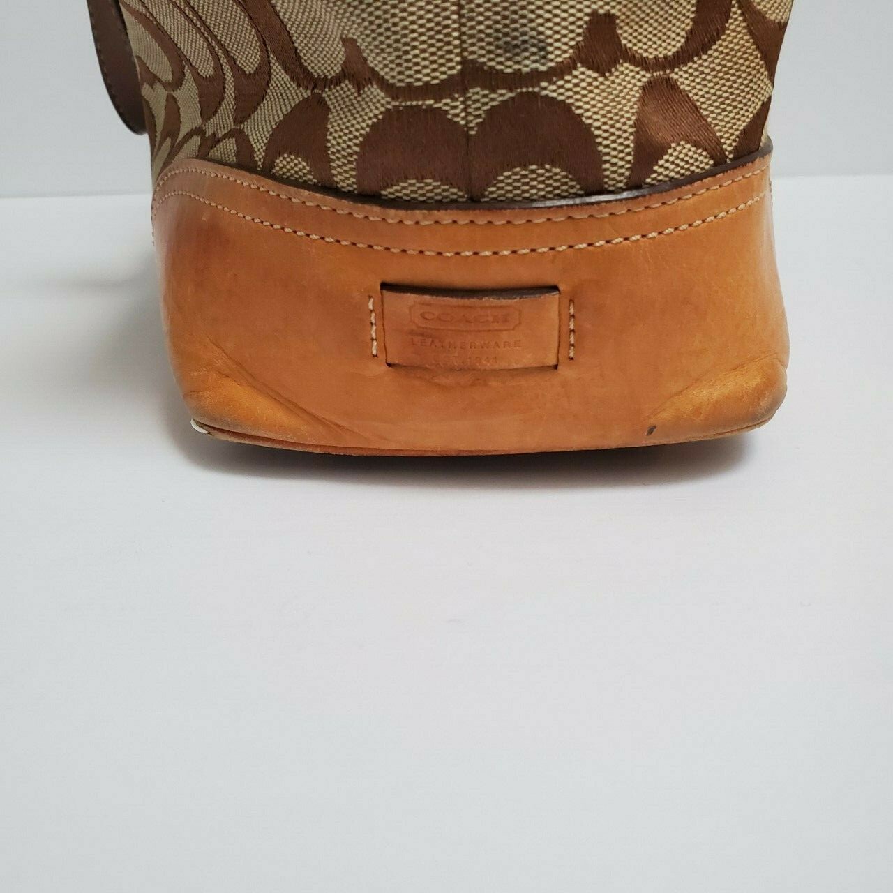 Coach J3J6892 Hampton Signature Monogram And Leather Purse/Satchel