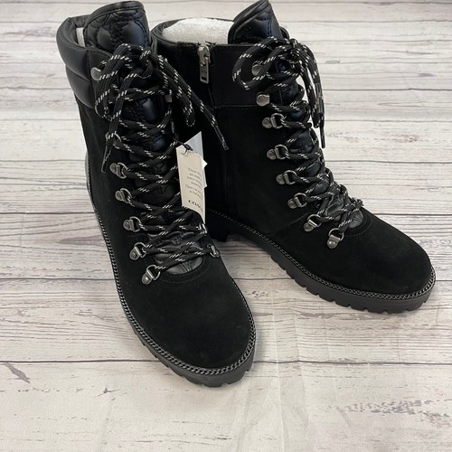 Coach Lorren Black Leather Suede Combat 