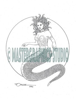 Sexy MEDUSA original fantasy pin up art by JOE ORSAK