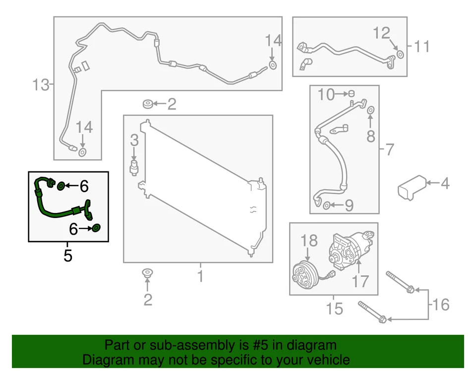Mangueira de descarga genuína Nissan 2013-2020 NV200 NV200 táxi lateral alta A/C 92490-9SH - Imagem 3 de 4