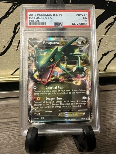 Rayquaza EX BW47 - Black White Black Star Promo Ultra Rare Holo Pokemon TCG PSA5