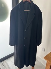Mens Cashmere Wool Double Breasted Black coat
