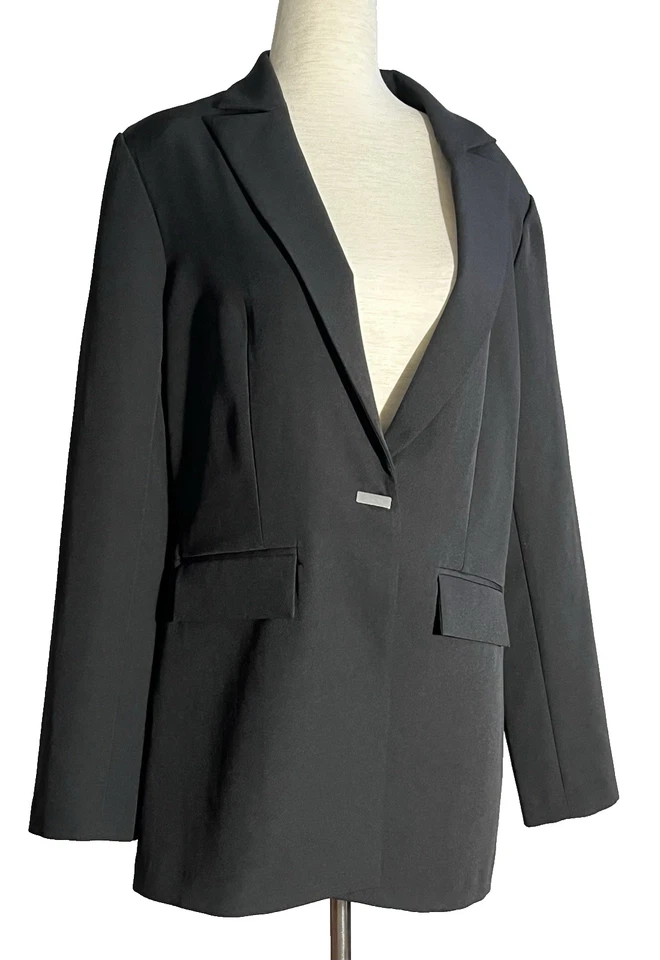 Chaqueta blazer negra para mujer Adrienne Vittadini, talla M manga larga Foto 2 de 4