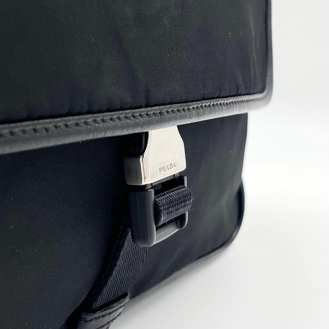 PRADA Shoulder Messenger Bag Tessuto Saffiano Black A4 Storage thumbnail 5
