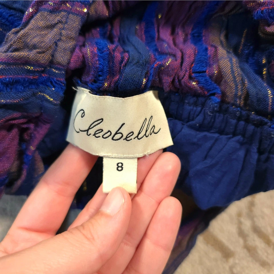 Mono Cleobella Lois Metálico Rayas Pierna Ancha Mujer Talla 8 Anthropologie Foto 3 de 4