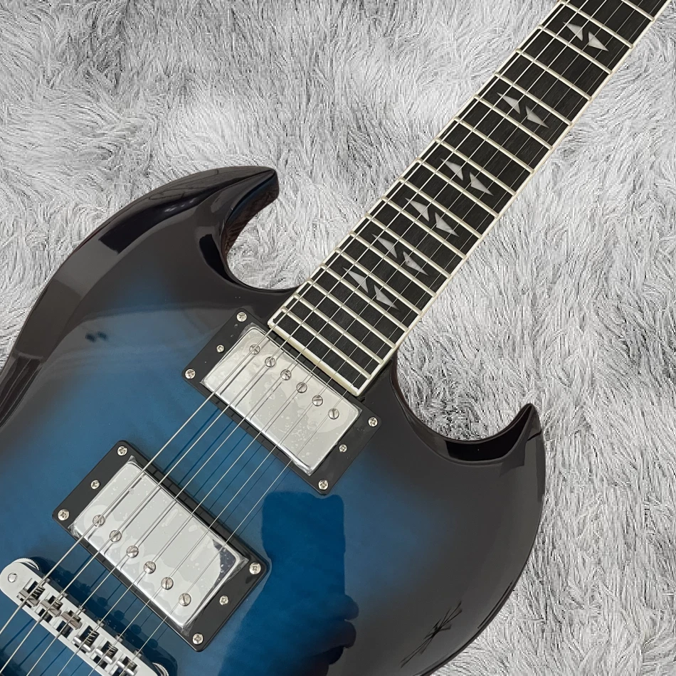 Rosewood Fretboard Black Ring Blue Chrome Plated Accessories SG Electric Guitar - Image 4 of 4