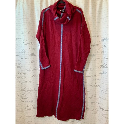 Geoffrey Beene, Vintage Geoffrey Beene Beenebag Red Wool Cowl Neck Sweater Dress Size L