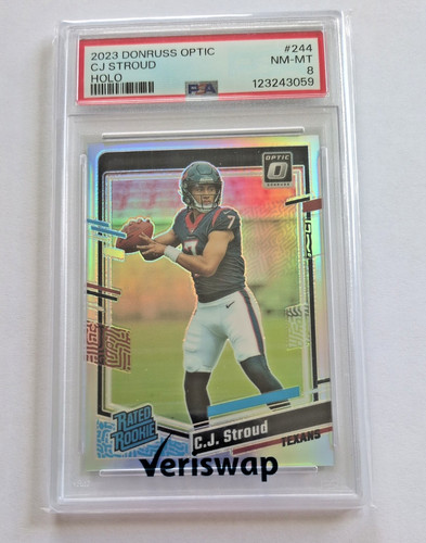 CJ Stroud 2023 Panini Donruss Optic Holo Rookie RC #244 PSA 8 Texans