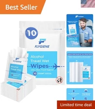 Compact 10 Count Sanitizing Wipes - TSA Approved, Skin-Friendly Travel Essential