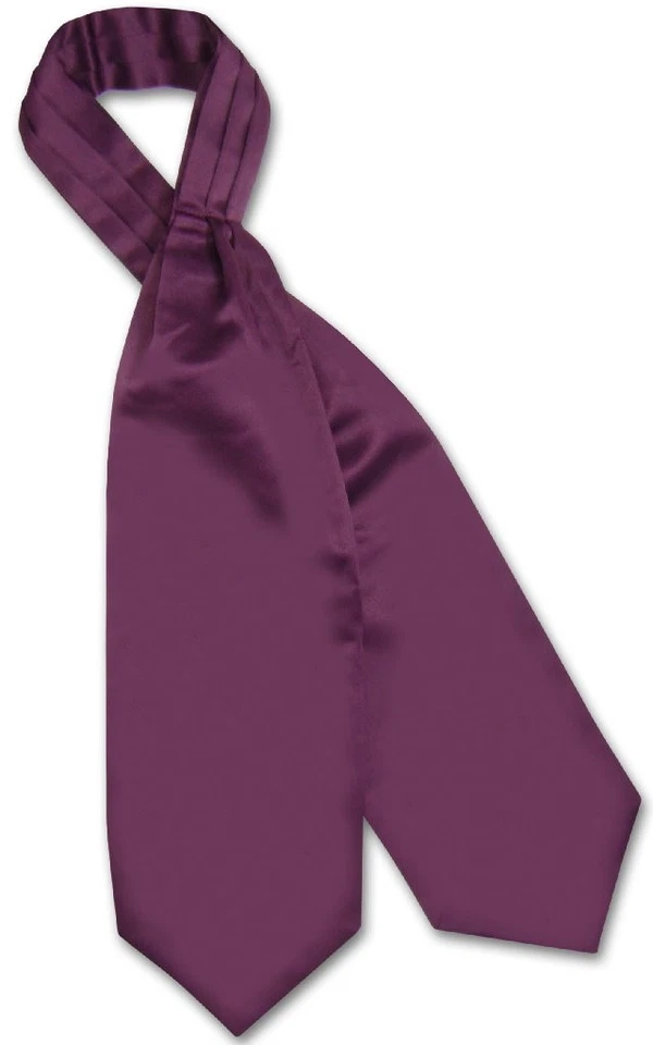 Corbata para el cuello Vesuvio Napoli ASCOT color púrpura berenjena lisa corbata para hombre Foto 2 de 2