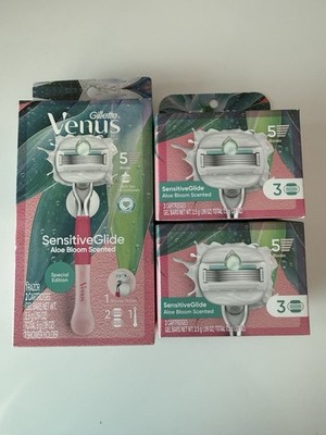 Gillette Venus Sensitive (Aloe Bloom) Glide Women's (1) Razor (8) Blades