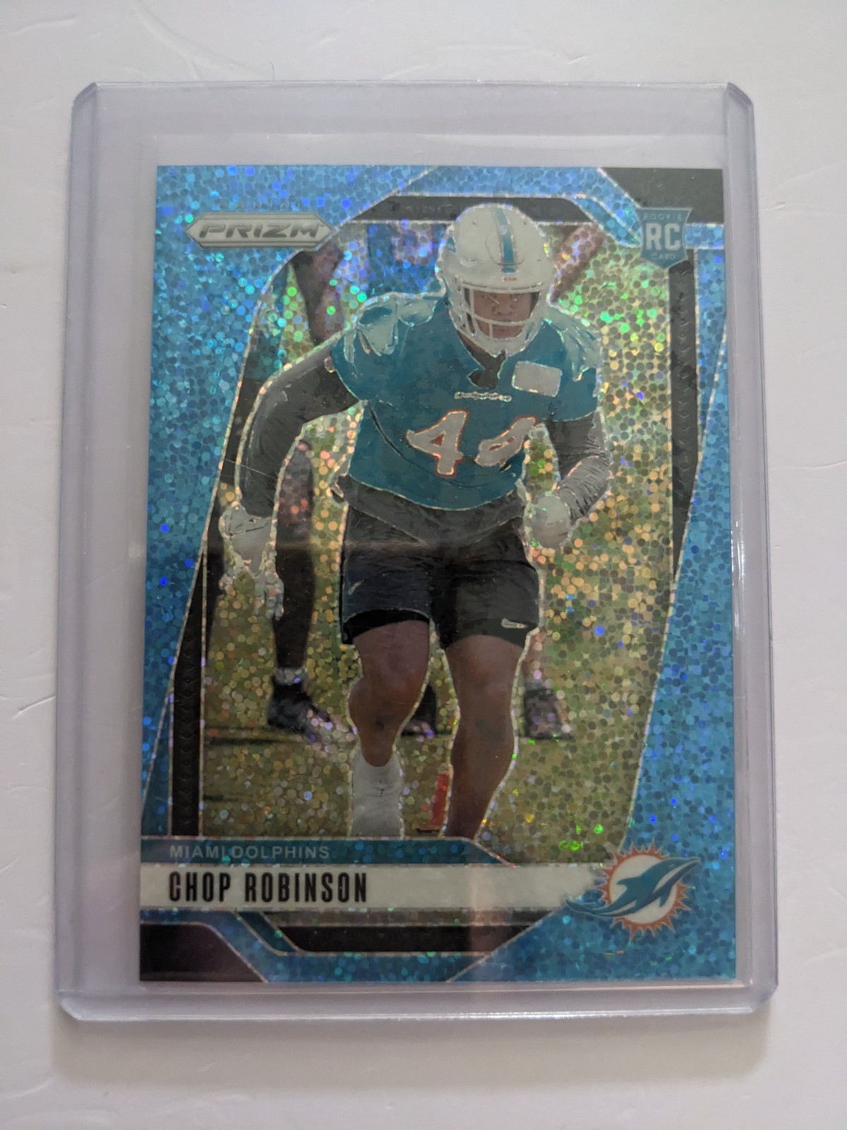 2024 Panini Prizm Chop Robinson 11/96 Light Blue Sparkle RC Dolphins #319