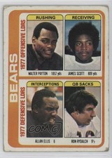 1978 Topps Team Checklist Walter Payton James Scott Allan Ellis Ron Rydalch 0u2j