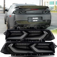 VLAND LED Tail Lights for 2014-2015 Chevrolet Chevy Camaro SMOKE Brake Light L+R