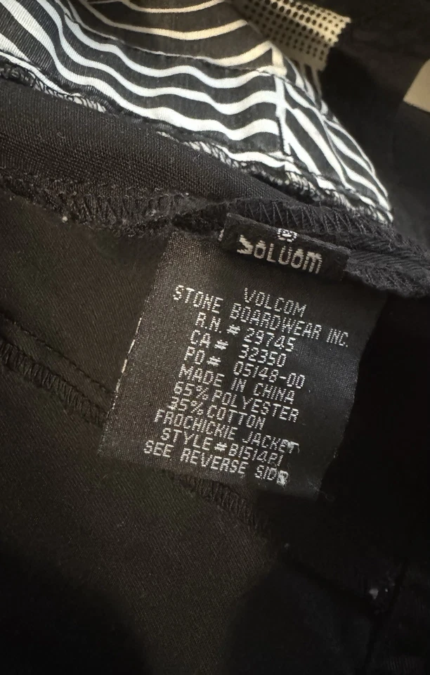 Volcom Frochickie Jacket Womens Size Large Black Khaki Motorcycle - Image 4 of 4