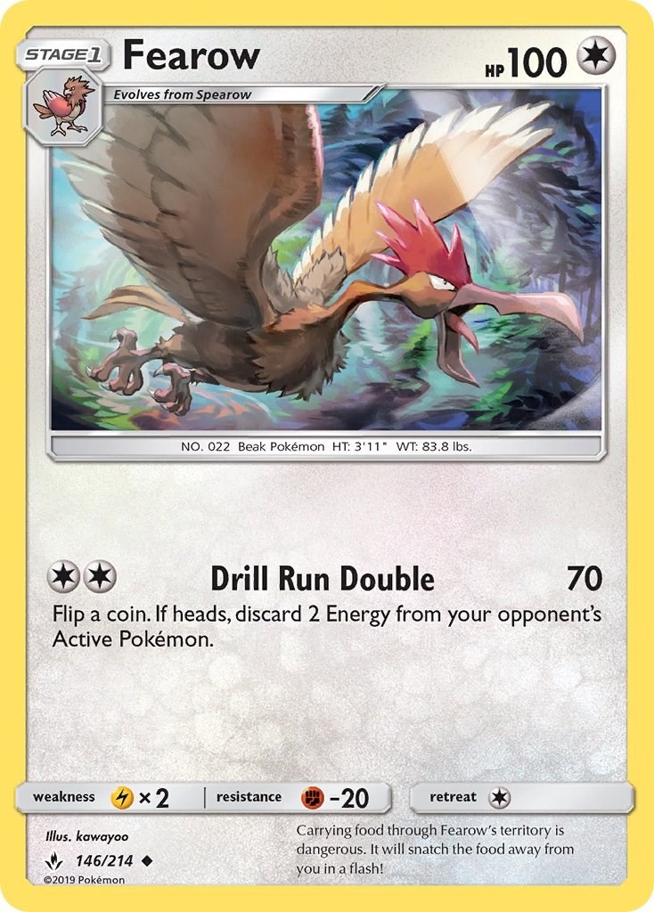 Fearow (146/214) Uncommon NM SM10 SM - Unbroken Bonds Pokemon TCG