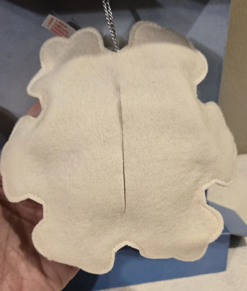 Steiff 2003 圣诞雪花装饰品 4 英寸限量版 #666971 状况完好 全新带盒 - 非常罕见 — 第 4/4 张图片