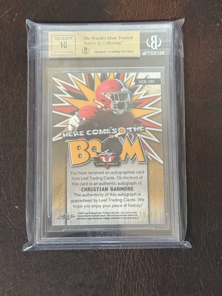 2021 Leaf Valiant - Christian Barmore Here Comes The Boom auto 79/99 BGS 9.5 - Image 2 of 2
