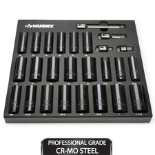 1/2 In. Drive SAE/Metric Deep Impact Socket Set In EVA Foam (26-Piece)
