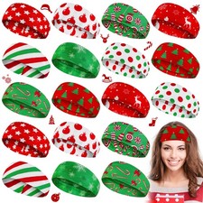 18 PCS Christmas Headbands Women Candy Twisted Head Wrap Elastic Hair Bands