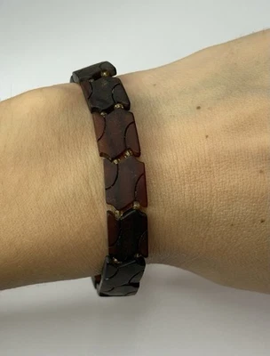 Genuine Unisex Amber Stone Bracelet.Amber Men’s Bracelet.Matte Amber Beads. - Image 1 of 4
