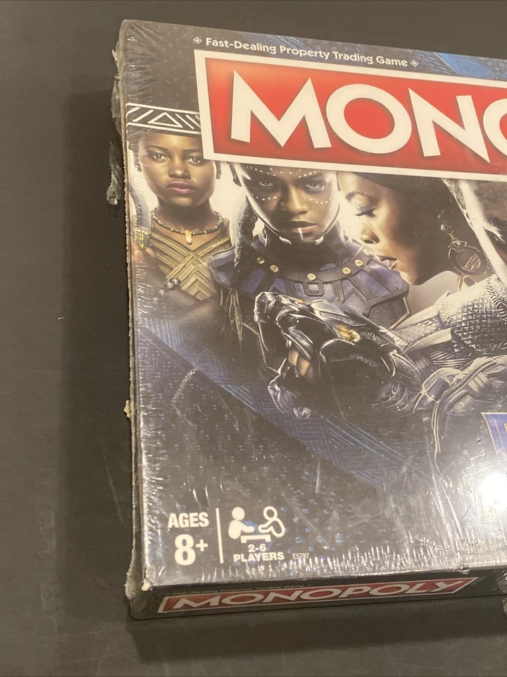 Hasbro Monopoly: Nuevo juego de mesa Marvel Black Panther - rasgaduras en sello Foto 2 de 4