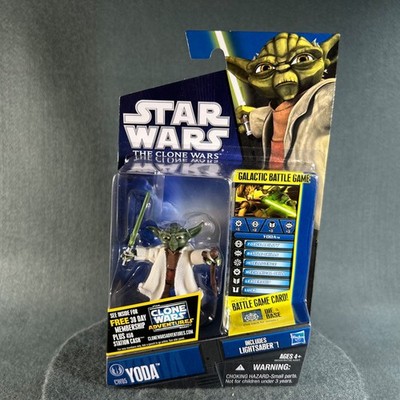 Star Wars Galactic Battle Game Clone Wars Yoda Action Figure 2010 Hasbro