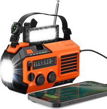 NOAA Emergency Weather Radio A6 19240Mwh Portable Power Bank, AM/FM, Usb/Solar/H
