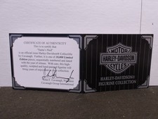 Harley Davidson Franklin Mint COA for Santa's Sled Cavanagh Figurine Collection