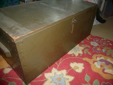 1943 WW2 Foot Locker US Army Air Corp w/ tray Maj JH Borkoski E Port Chester CT