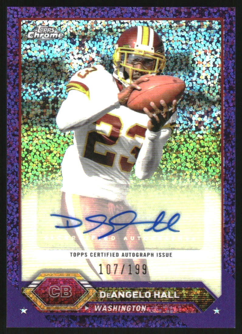 2023 Topps Composite Chrome Autographs Purple Speckle #TCADH DeAngelo Hall /199