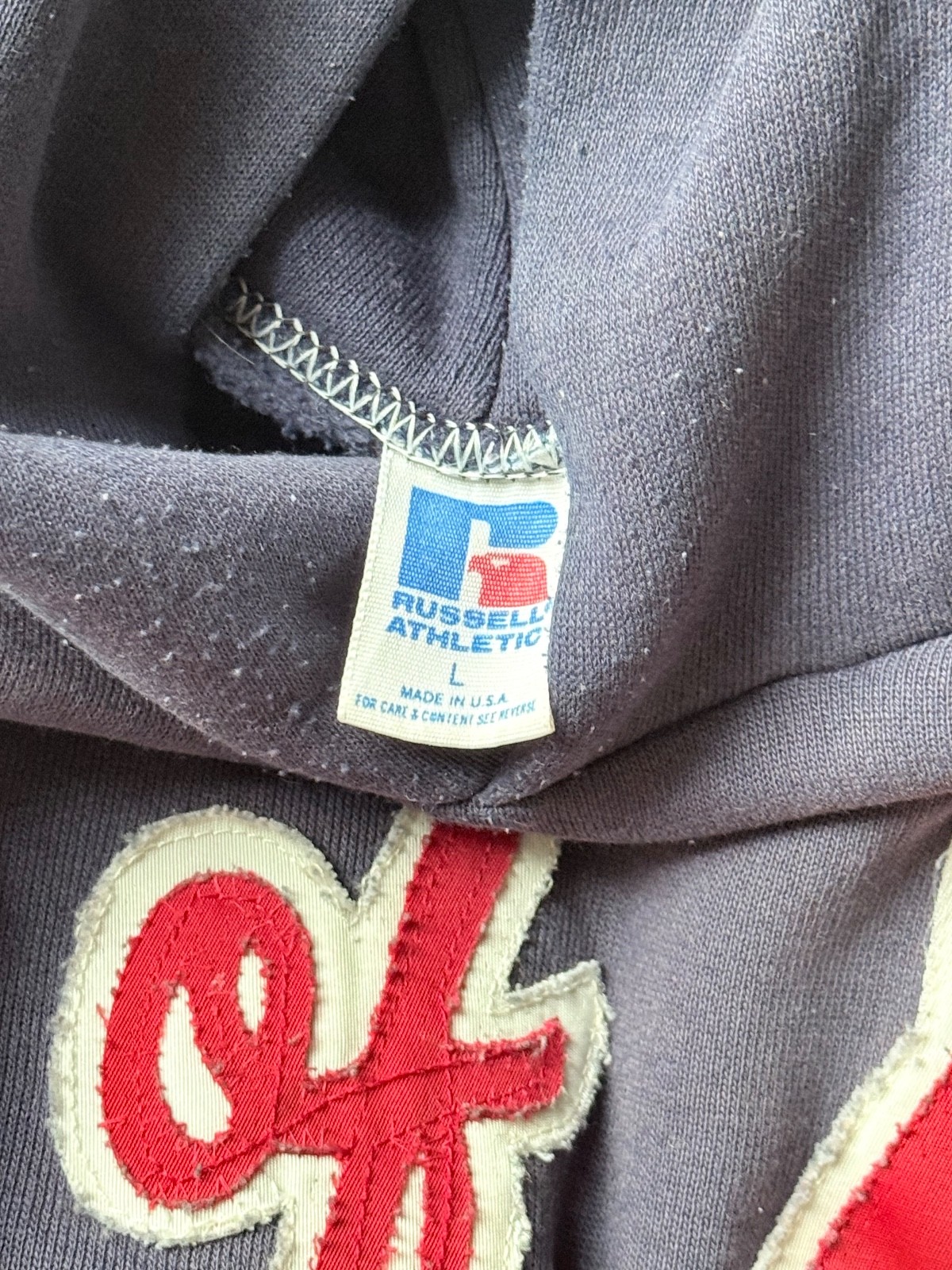 RARE vintage 80s russell athletic University of Arizona hoodie size L image 3