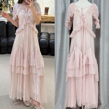 Women's Bohemian Tiered Maxi Dress Ruffle V-Neck Flowy Summer Beach Dress