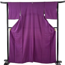 JAPANESE KIMONO IROMUJI Purple 161cm 5 ft 3 in PURE SILK AA8469