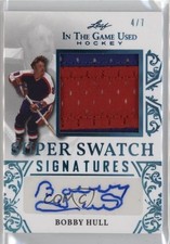 2020 Leaf ITG Used Super Swatch Signatures Platinum Blue 4/7 Bobby Hull Auto k4s