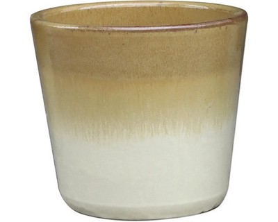 Pflanztopf Mocha White Keramik glasiert Ø 29 cm H 26 cm beige weiß