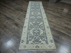 Turkish Oushak Hand Knotted Rug,Bohemian Oushak contemporary Rug 2.6x10 Ft