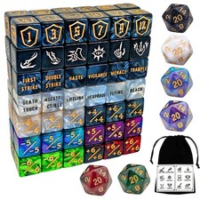 MTG Dice Counters 90pc Keyword Ability Life Shield Patterned D6 For Games
