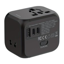 Foldable European Travel Plug Adapter Universal Type C Adapter for 180Countries