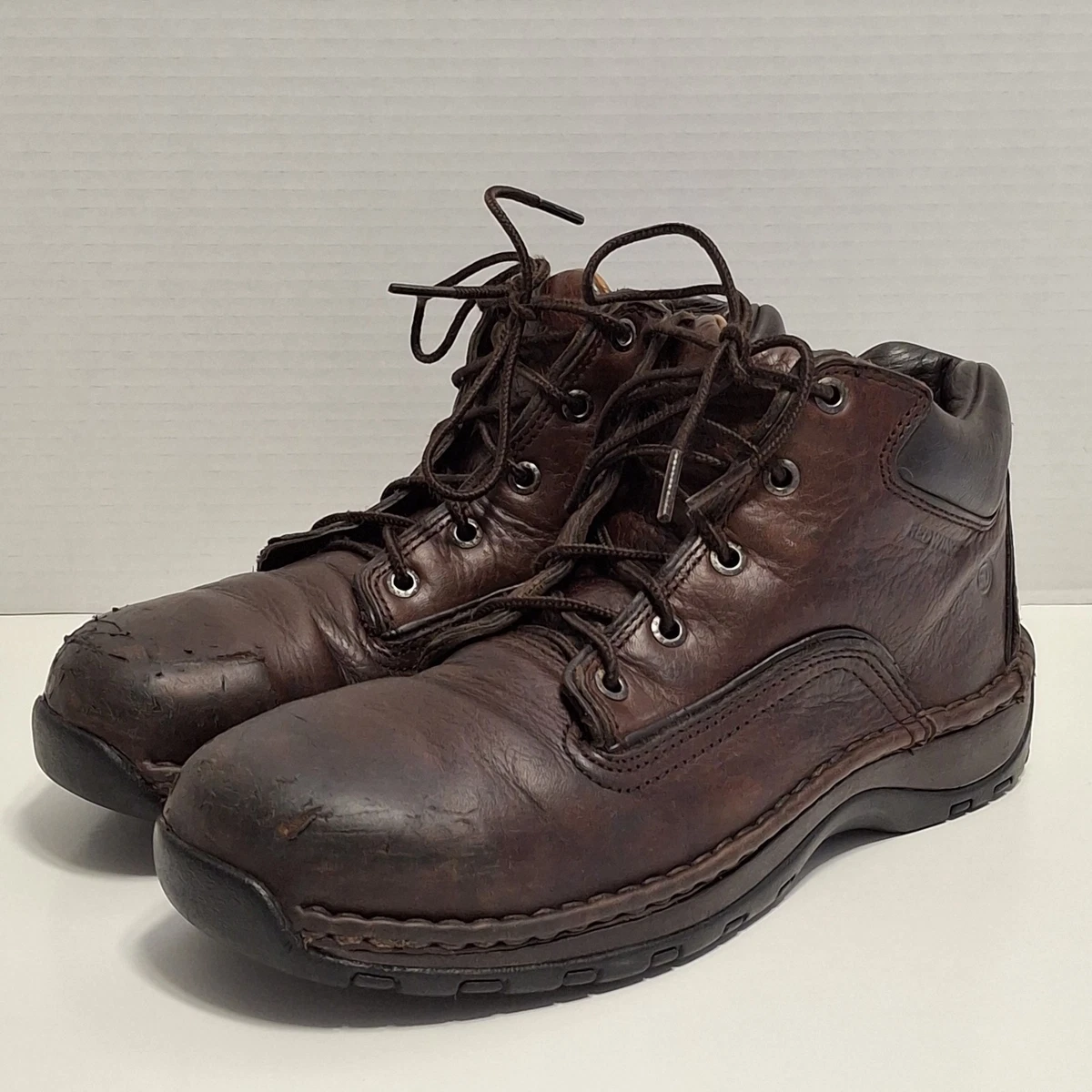 Red Wing Men\'s 6707 Brown Leather Safety Toe Ankle Boot Shoes Size 8.5D Red Wing Shoes MENS Work 6707 Steel Toe Brown | Mercari main image 4