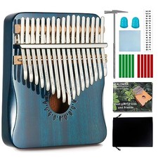 Kalimba Thumb Piano 17 Keys, Portable Mbira Finger Piano Gifts for Kids blue