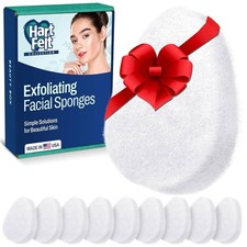 10 Pack Regular Exfoliating Facial Sponge for Face - Daily Cleansing Scrubber