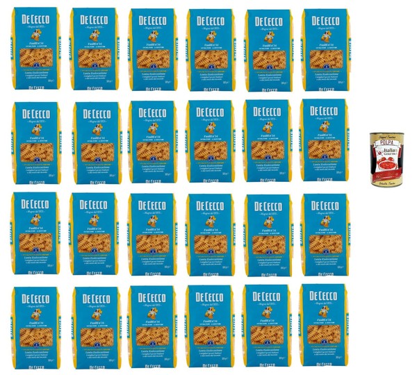 De Cecco Fusilli N.34, 100% Italienisch Pasta Nudeln 24X 500G+Polpa 400G-image